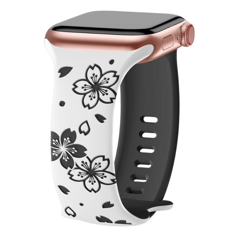 Floral Silicone Apple Watch Band