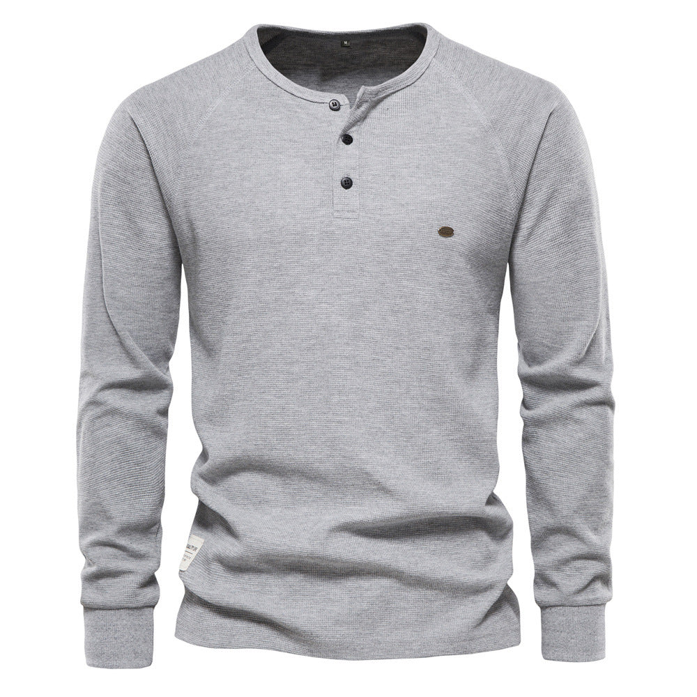 Hype Premium Waffle-Knit Henley