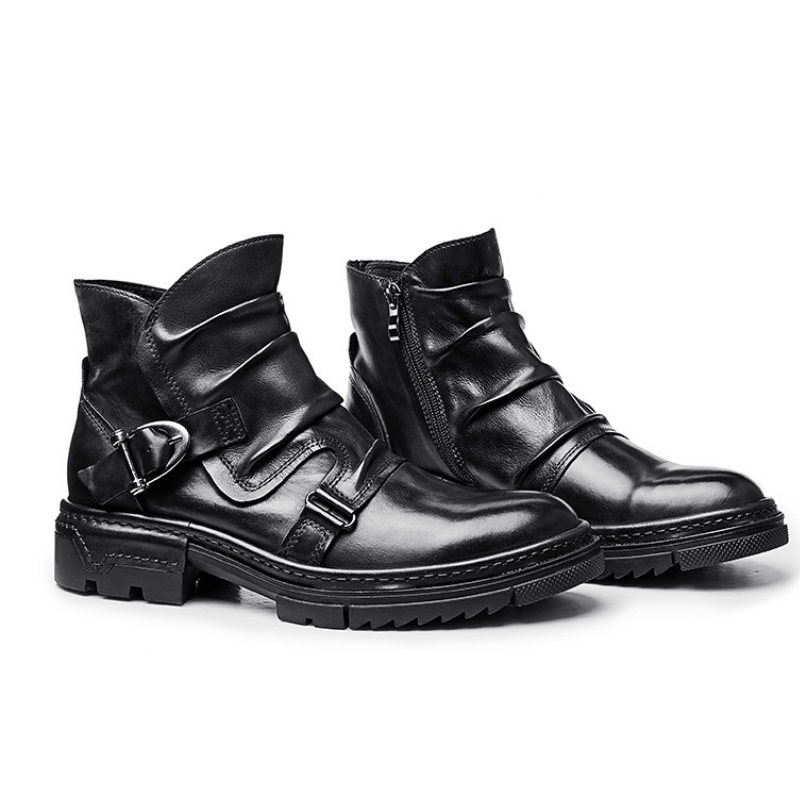 Toretto Leather Biker Boots