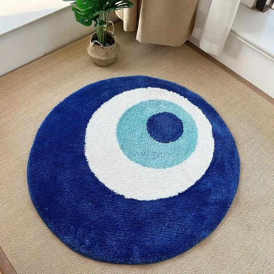 Azure Evil Eye Plush Rug