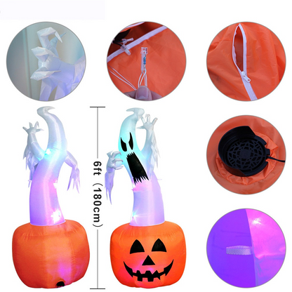 Spooky Inflatable Ghost Pumpkin