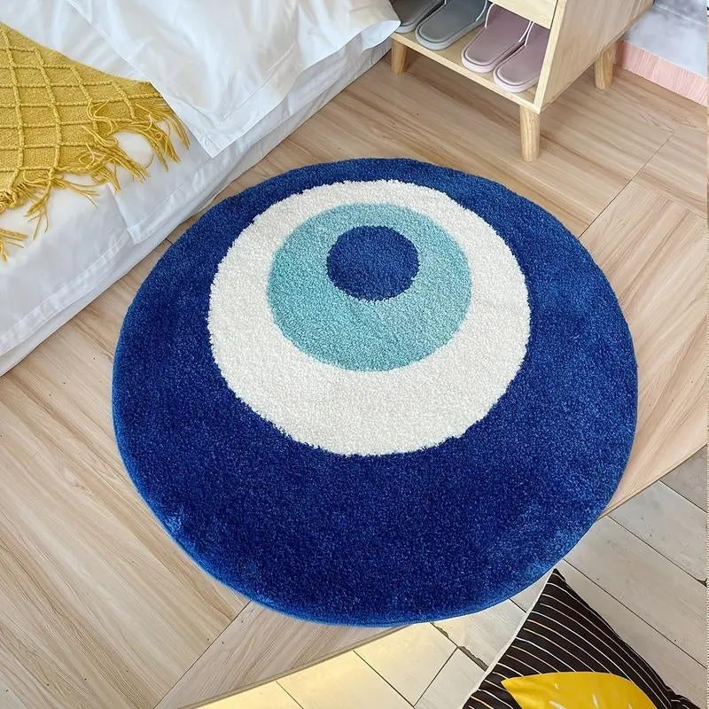 Azure Evil Eye Plush Rug