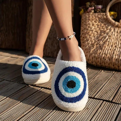 Evil Eye Plush Slippers