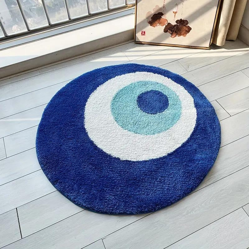 Azure Evil Eye Plush Rug