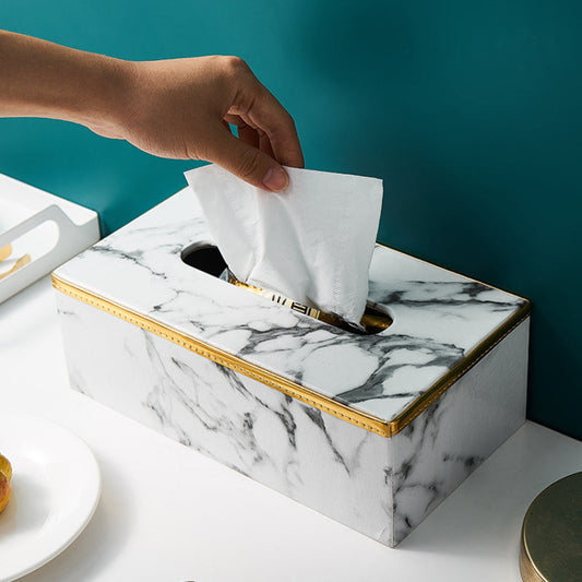 Artisan Marble Tissue Box Holder