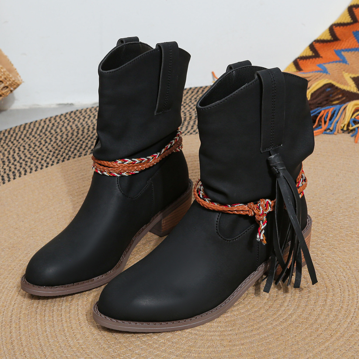 Rodeo Tassel Ankle Boots