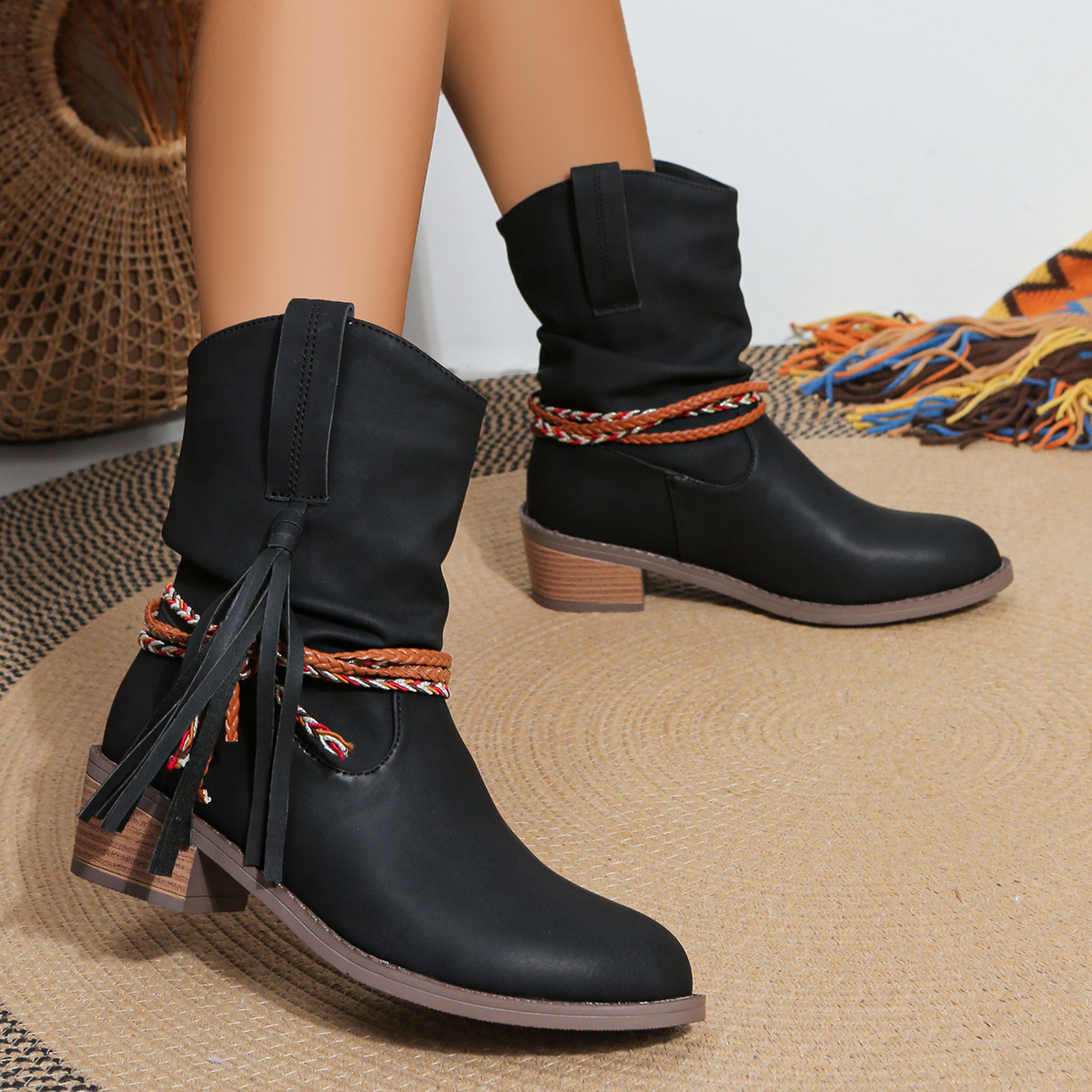 Rodeo Tassel Ankle Boots