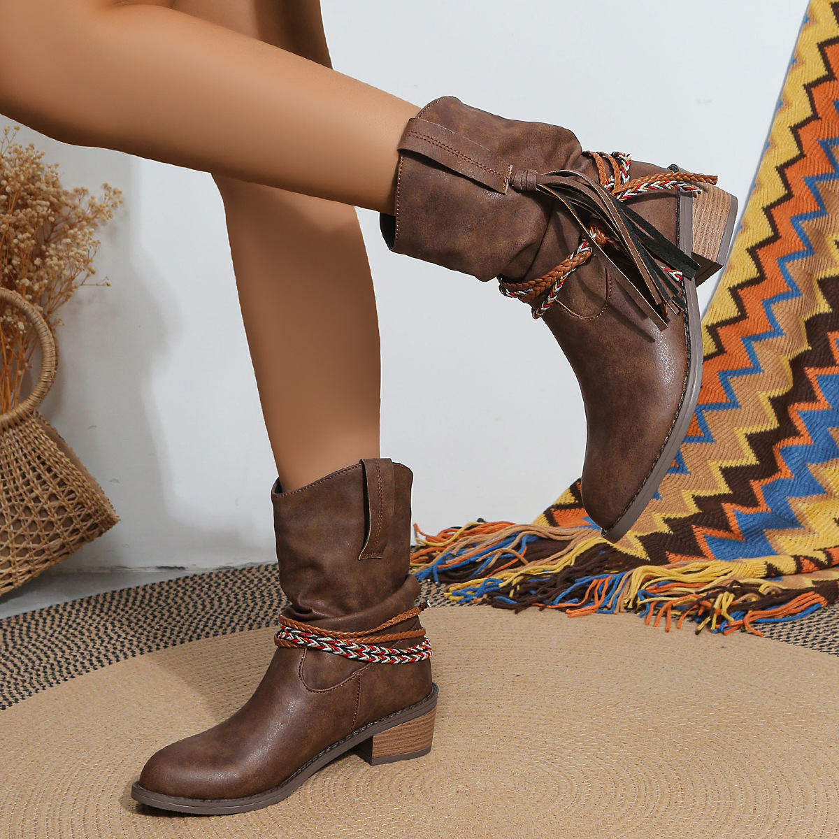 Rodeo Tassel Ankle Boots