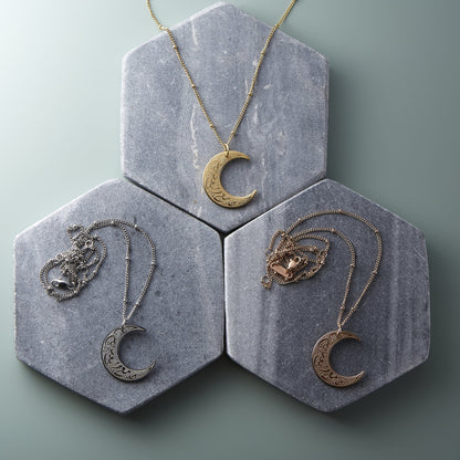 Celestial Harmony Crescent Necklace