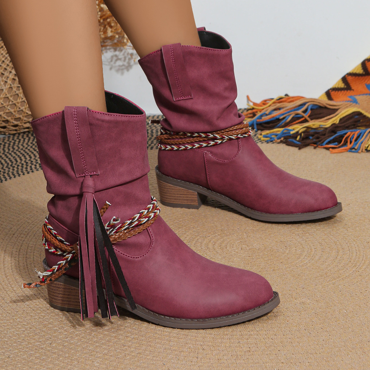 Rodeo Tassel Ankle Boots