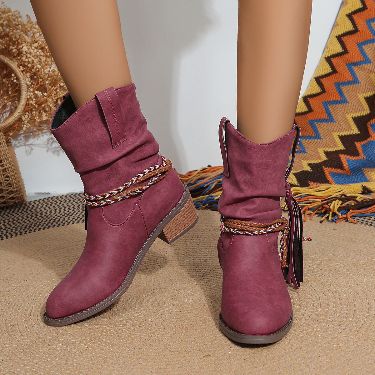 Rodeo Tassel Ankle Boots