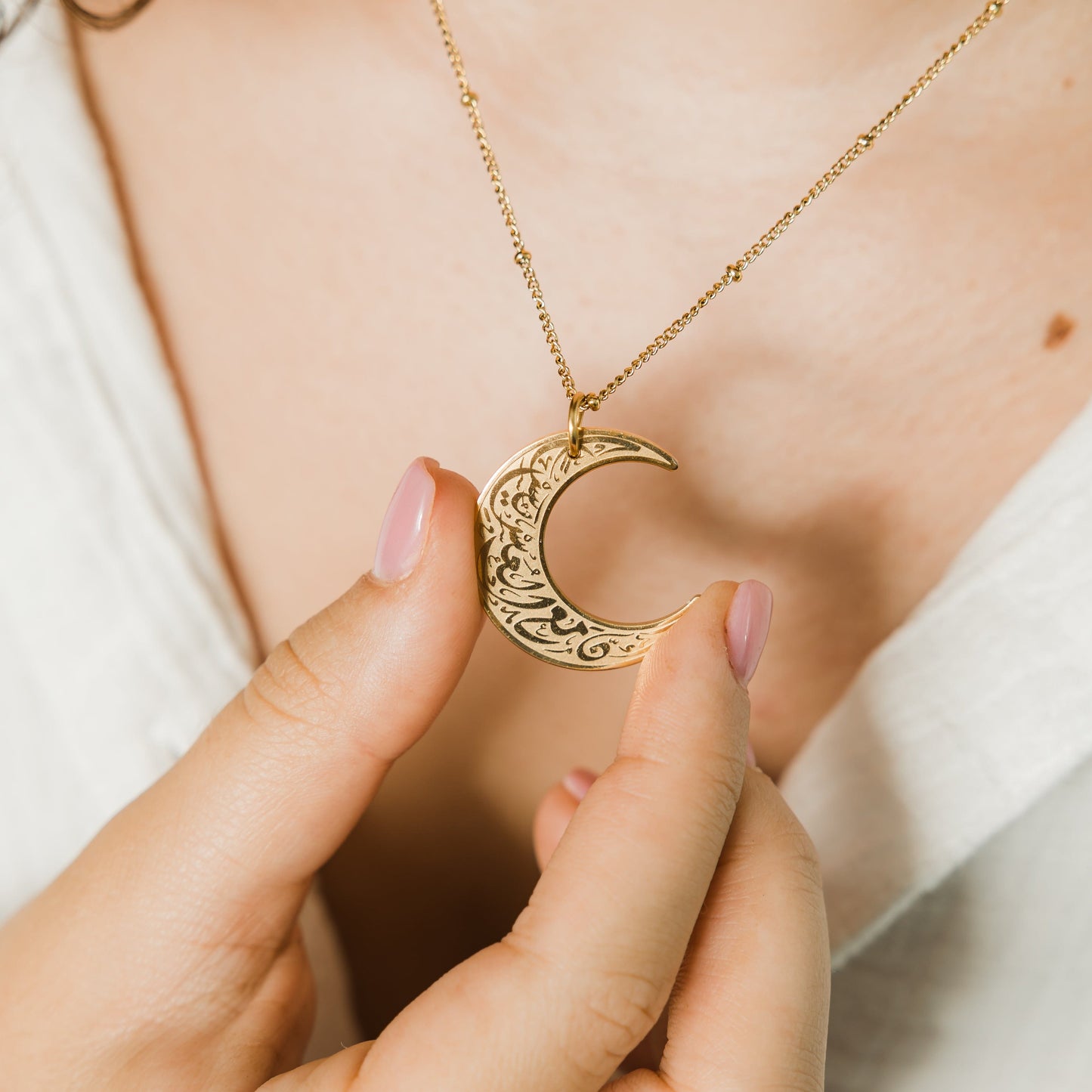 Celestial Harmony Crescent Necklace