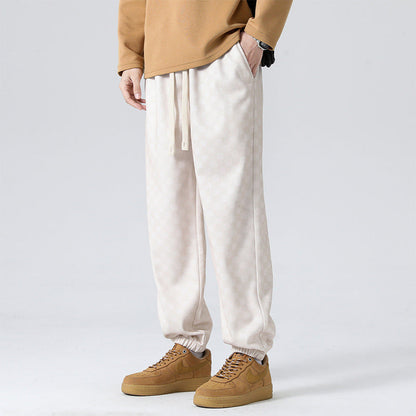 Checkered Corduroy Sweatpants