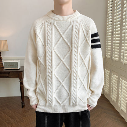 Varsity Cable Knit Sweater