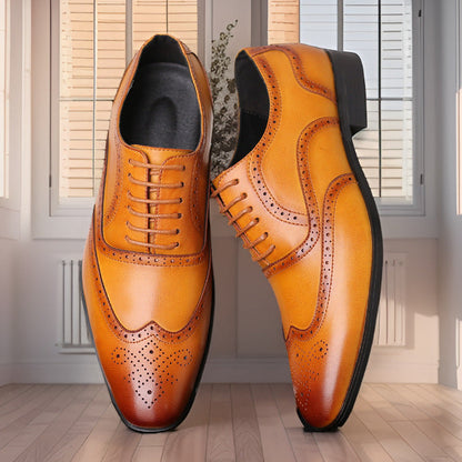 Oxford Leather Brogue Dress Shoes