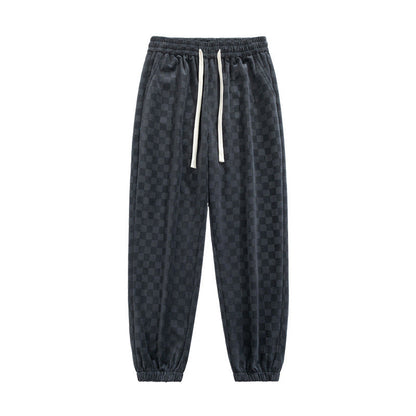 Checkered Corduroy Sweatpants