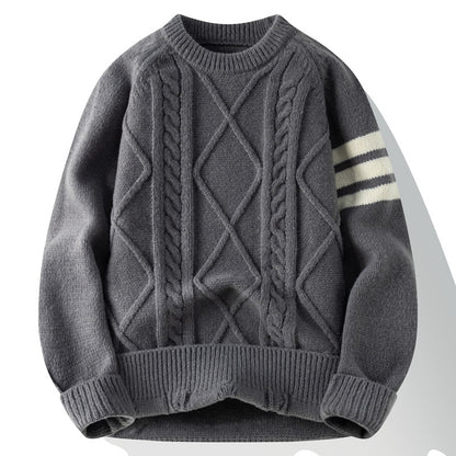 Varsity Cable Knit Sweater