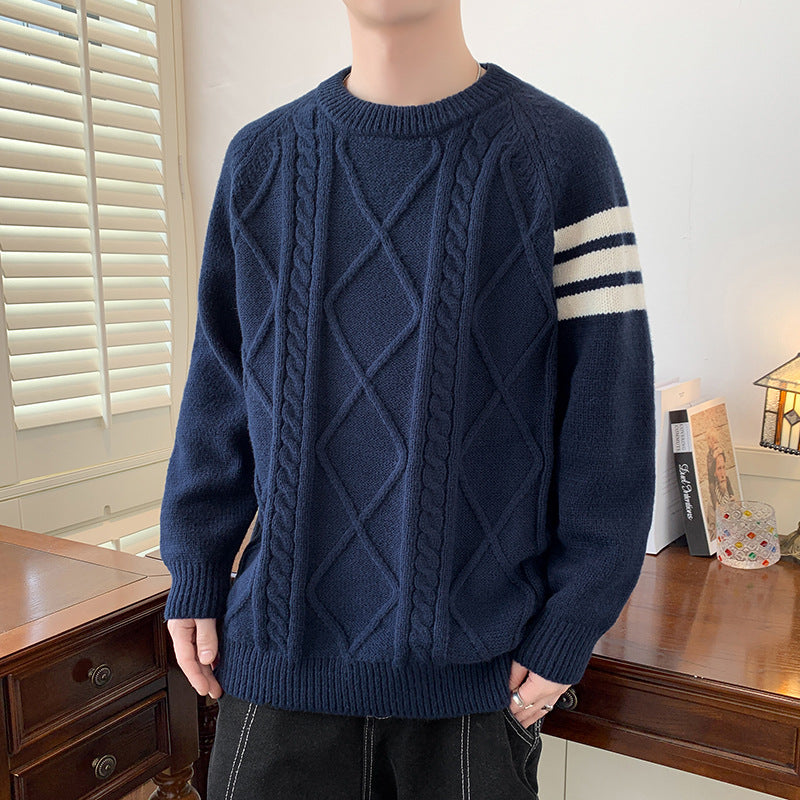 Varsity Cable Knit Sweater