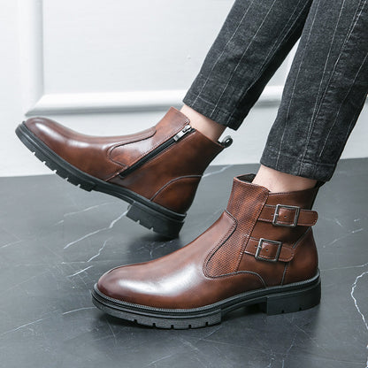 Maverick Leather Biker Boots