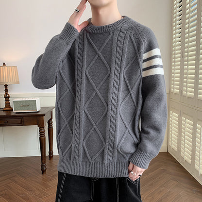 Varsity Cable Knit Sweater