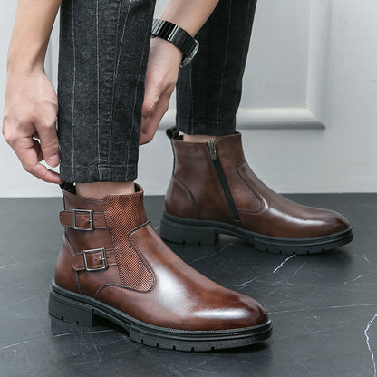 Maverick Leather Biker Boots