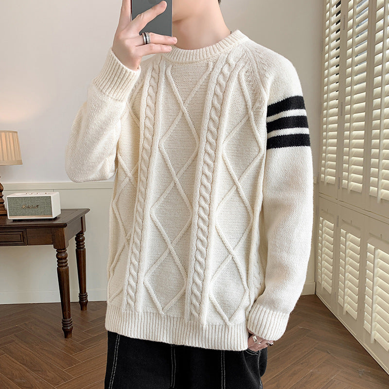 Varsity Cable Knit Sweater