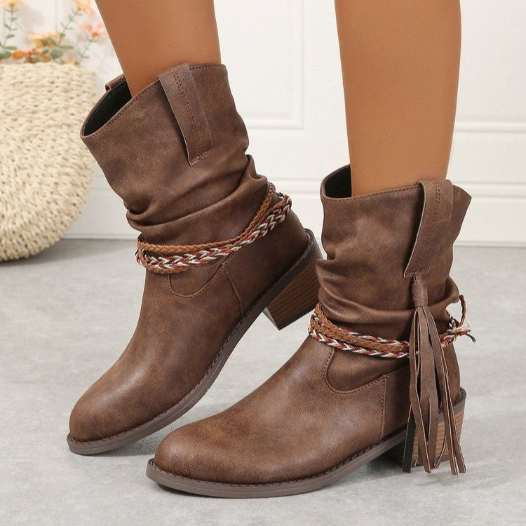 Rodeo Tassel Ankle Boots