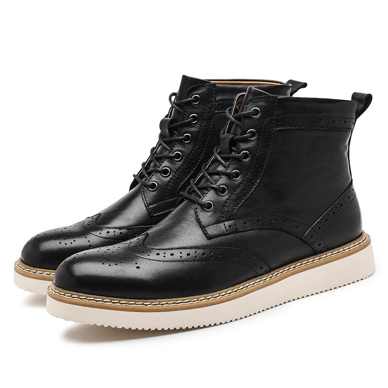 Toretto Genuine Leather Brogue Boots