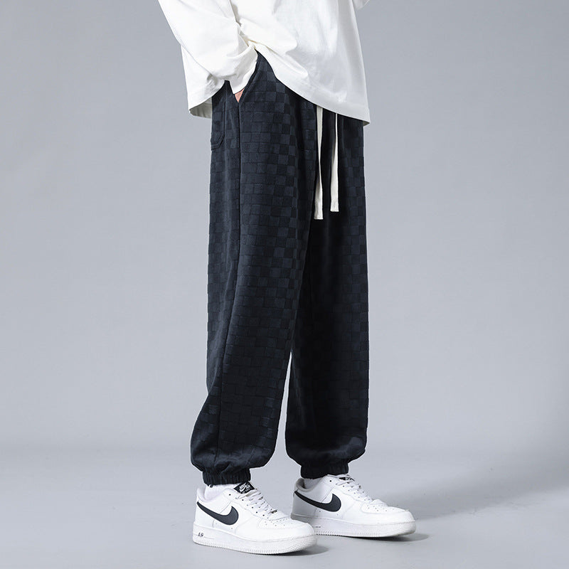 Checkered Corduroy Sweatpants