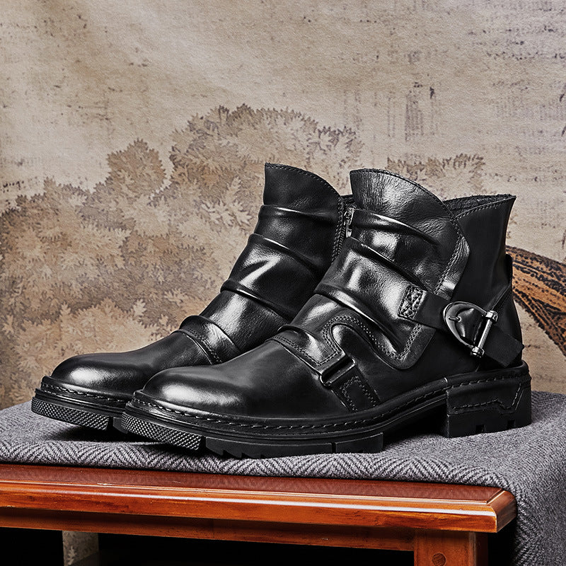 Toretto Leather Biker Boots