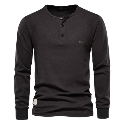 Hype Premium Waffle-Knit Henley