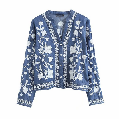 Boho Denim Cardigan