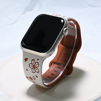 Floral Silicone Apple Watch Band