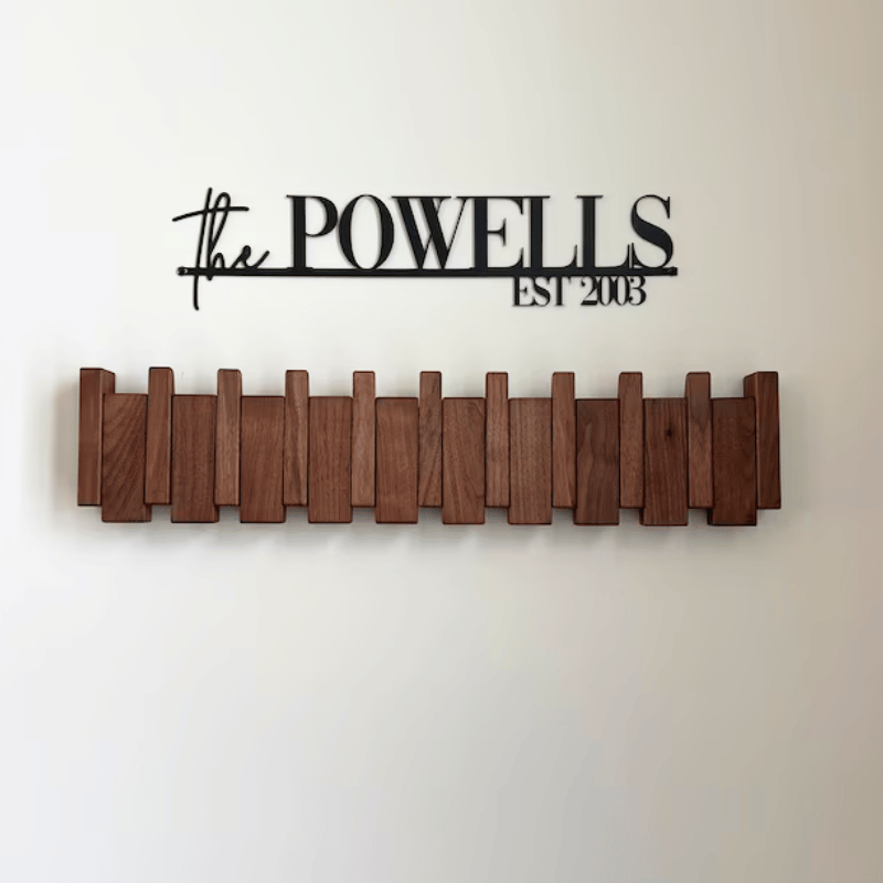 Handcrafted Wooden Piano Key Coat Rack